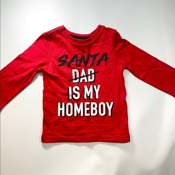 Crazy 8 | Red Long Sleeve  Santa is My Homeboy Top - Picture 2 of 6
